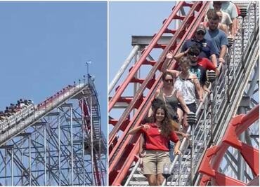 ¡De terror! Visitantes bajan a pie desde 60 metros de altura tras falla en montaña rusa de EU