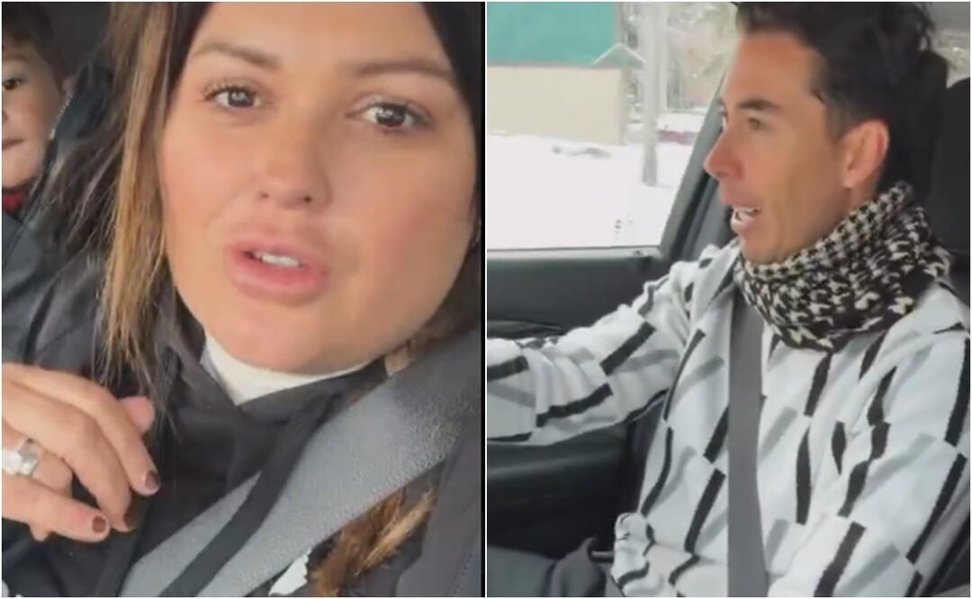 Óscar Jiménez y Mariana Echeverría viven momento incómodo en Canadá: multa y discusión.Foto: Captura de pantalla / X