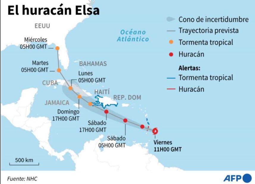 Tormenta “Elsa” gana fuerza y amenaza a Cuba y Florida