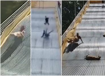 Video. Tobogán de Detroit cierra el mismo día de su reapertura por lesionar a usuarios