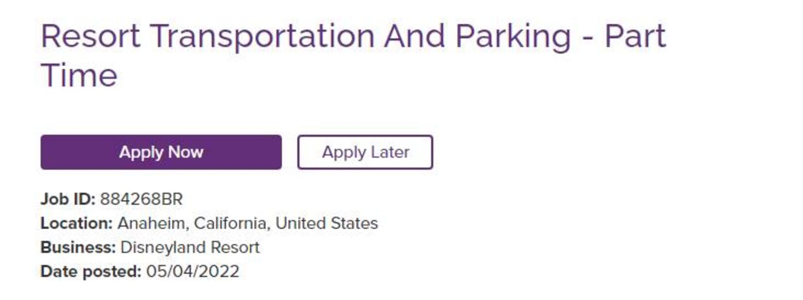 Buscan empleados para estacionamiento de Disneyland; pagan 17 dólares la hora