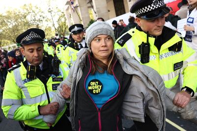 Fotos de la detención de Greta Thunberg en Londres; ¿Por qué protestaba?