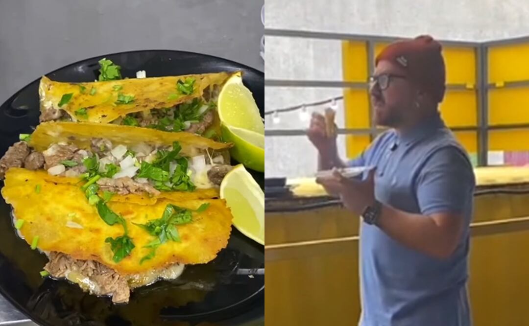 Influencer ruso llama “inutil” a la comida mexicana tras acudir a un restaurante de tacos. Foto: Captura TikTok