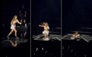 Olivia Rodrigo sufre aparatosa caída en pleno concierto y preocupa a fans. VIDEO