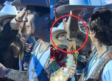 Christian Nodal regaña a fan que le intentó quitar su sombrero: "Eso no se hace"