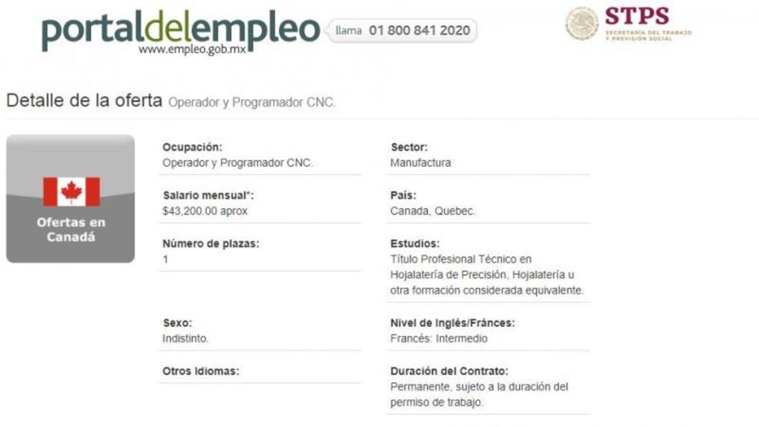 Canadá ofrece trabajo para hojalatero mexicano; paga $43,200