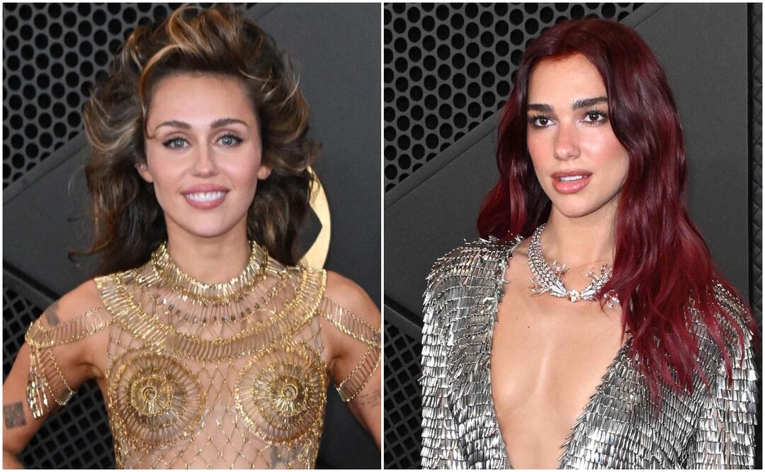 Miley Cyrus, Dua Lipa, Paris Jackson y Paty Cantú enamoran la red carpet de los Grammy. Foto: AFP