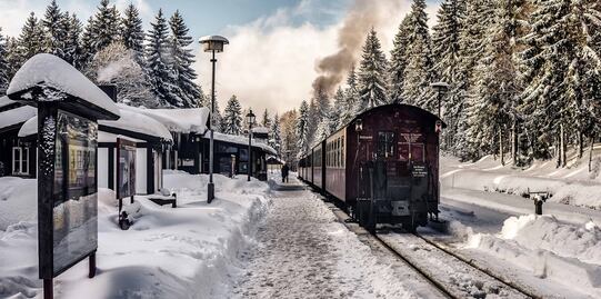 Maravíllate con los paisajes de EU a bordo de un tren navideño