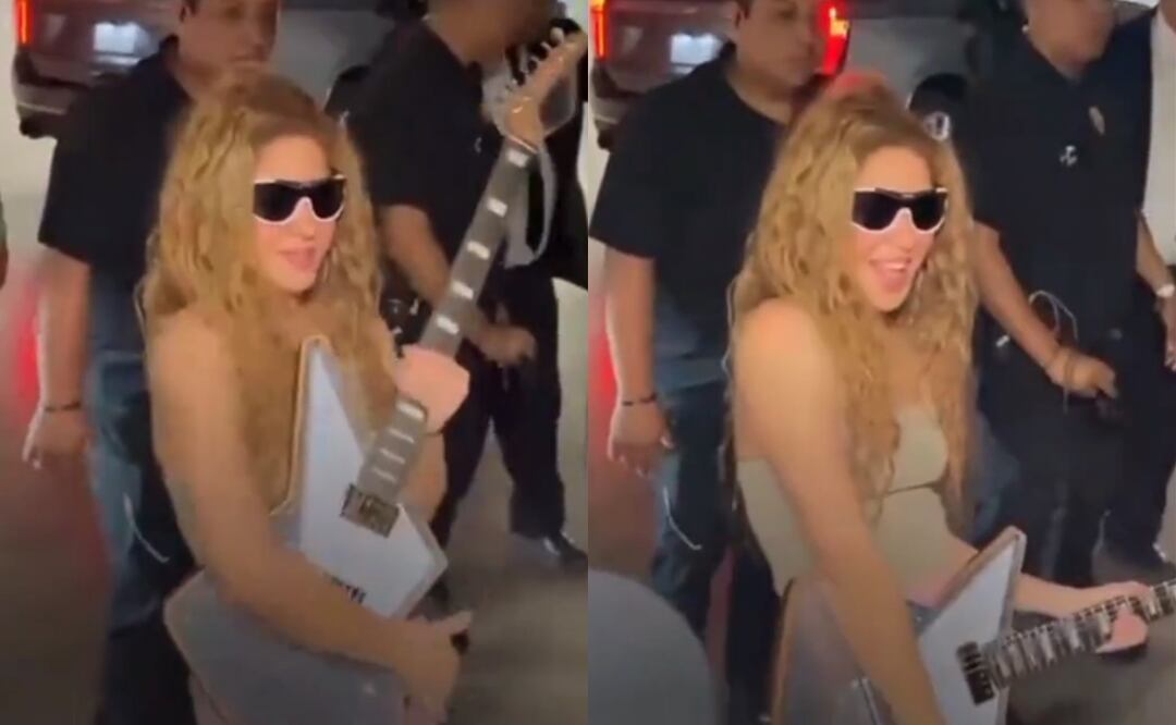 Shakira recibe una guitarra de $7,000 dólares de un fan mexicano en Monterrey. Foto: Captura TikTok