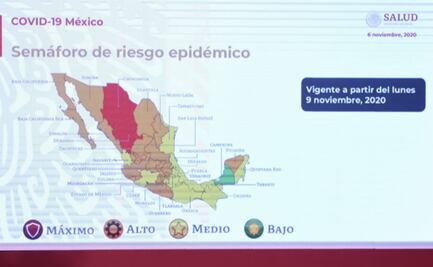Covid-19. Semáforo epidemiológico en México (7 de noviembre)