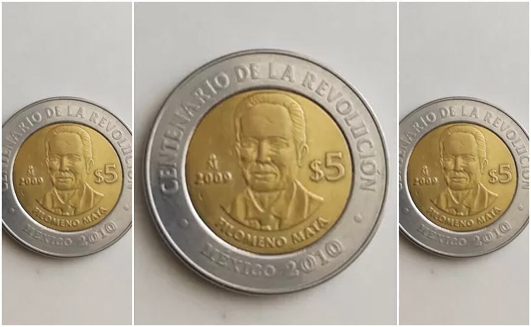La moneda conmemorativa de $5 pesos de Filomeno Mata que cuesta hasta medio millón de pesos. Foto: Mercado Libre