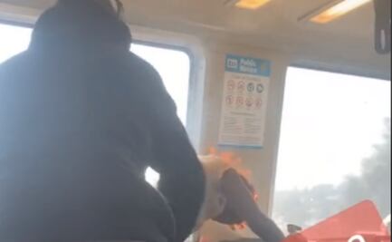 Video. Cabello de pasajera se incendia en tren de San Francisco