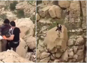 ¡Aterrador! Dos hombres caen en barranco tras el rompimiento de una tirolesa