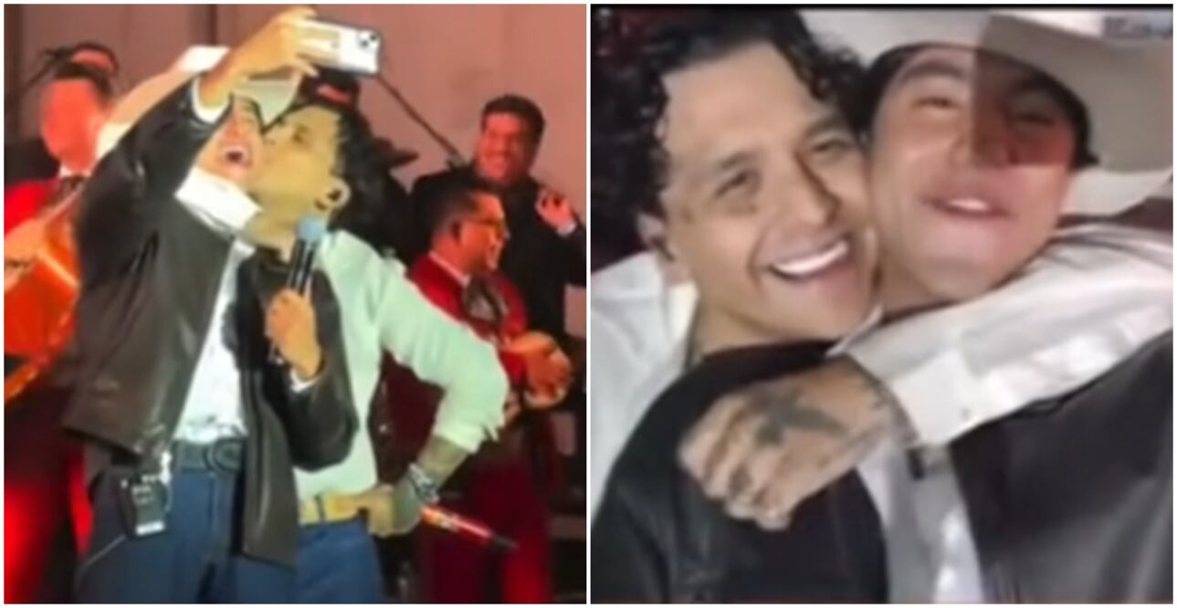 Christian Nodal se pone cariñoso con joven cantante en show; “se la pasaron las copas” VIDEO Foto: Captura de pantalla / TikTok