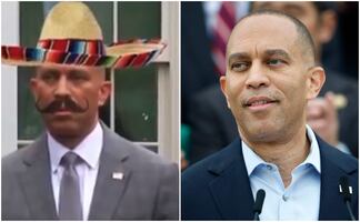 Trump usa IA para burlarse de Jeffries con sombrero y bigote mexicano: ¡la polémica estalla en redes! VIDEO