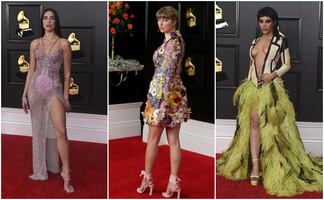 Dua Lipa y otras famosas que causaron furor en la alfombra de los Grammy