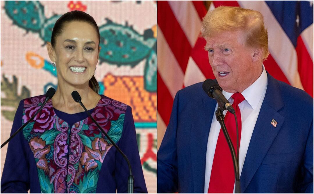Trump dice que no busca dañar a México y elogia a Sheinbaum: "es una mujer fantástica y muy buena"  Foto: AFP