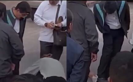 VIDEO desata furia en redes: captan a colaboradores del ministro Aguilar limpiando sus zapatos